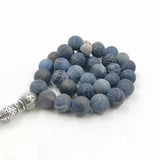 Natural Agates Stone Muslim Rosary Prayer Beads with Metal Tassel