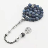 Natural Agates Stone Muslim Rosary Prayer Beads with Metal Tassel