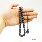 Natural Hematite Stone Misbaha Gray Matte Beads Kazaz