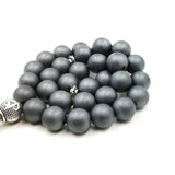 Natural Hematite Stone Misbaha Gray Matte Beads Kazaz