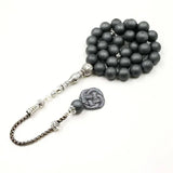 Natural Hematite Stone Misbaha Gray Matte Beads Kazaz