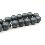 Natural Hematite Stone Misbaha Gray Matte Beads Kazaz