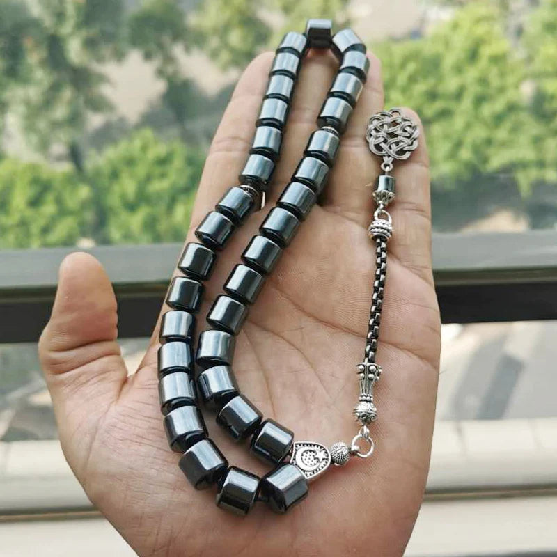 Natural Hematite Stone 33 Beads Muslim Bracelet Islamic Accessory