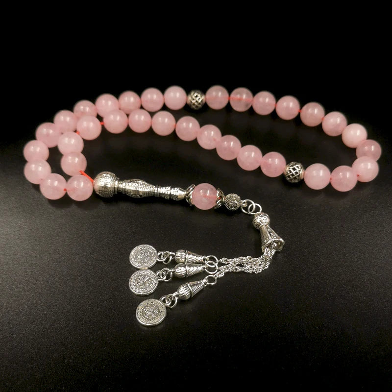 Pink Quartz Muslim Women Rosary Bead Bracelet