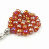 Natural Red Agates 33-Beads Women's Rosary Bracelet