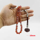 Natural Red Agates 33-Beads Women's Rosary Bracelet