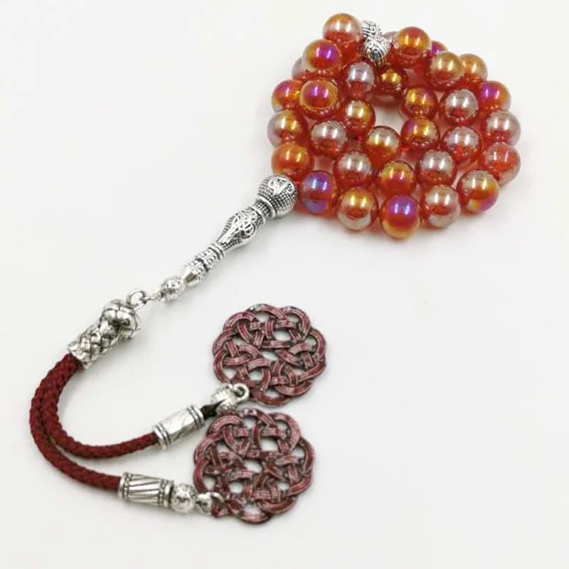 Natural Red Agates 33-Beads Women's Rosary Bracelet