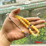 Yellow Agate Stone Muslim Prayer Beads Bracelet Islamic Accessories