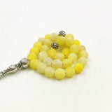 Yellow Agate Stone Muslim Prayer Beads Bracelet Islamic Accessories