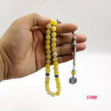 Yellow Agate Stone Muslim Prayer Beads Bracelet Islamic Accessories