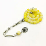 Yellow Agate Stone Muslim Prayer Beads Bracelet Islamic Accessories