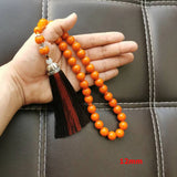 Orange Resin Muslim Bracelet 33 Prayer Beads Arabic Rosary Misbaha Jewelry