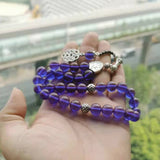 Tasbih Purple Resin 33 Beads Bracelet Islamic Misbaha Prayer Bead