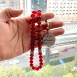 Red Resin Tasbih Islamic Prayer Beads Bracelet