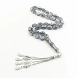 Gray Resin Tasbih 33 Beads Islamic Bracelet Rosary