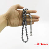 Gray Resin Tasbih 33 Beads Islamic Bracelet Rosary