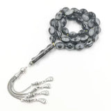 Gray Resin Tasbih 33 Beads Islamic Bracelet Rosary