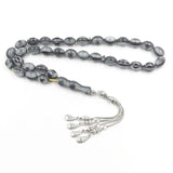 Gray Resin Tasbih 33 Beads Islamic Bracelet Rosary