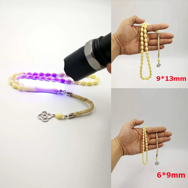 Tasbih Special Resin UV Light Discolour Prayer Beads Eid Ramadan Gift