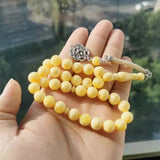 Yellow Resin Muslim Rosary Bead Islamic Prayer Beads Misbaha Bracelet Gift
