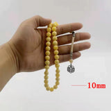 Yellow Resin Muslim Rosary Bead Islamic Prayer Beads Misbaha Bracelet Gift
