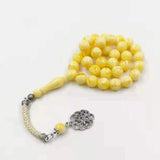 Yellow Resin Muslim Rosary Bead Islamic Prayer Beads Misbaha Bracelet Gift