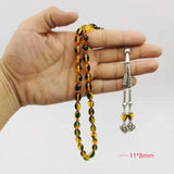 Yellow Resin Men's Bracelet Muslim for Eid Masbaha Misbaha Arabic Rosary