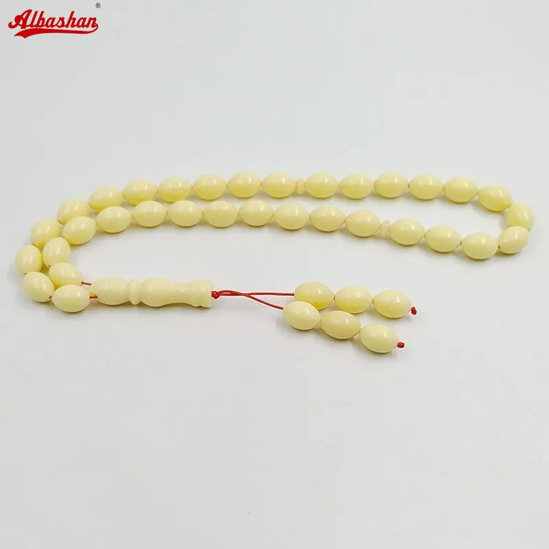Beige Resin Tasbih 33 Beads Bracelet Muslim Prayer Beads Eid Ramadan Gift