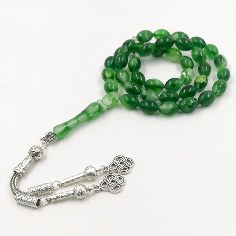 Green Luminous Resin 33 Prayer Beads Misbaha Eid Gift Islamic Bracelet Jewelry