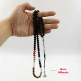 Handmade 99-Beads Tasbih with 12 Gemstones