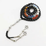 Handmade 99-Beads Tasbih with 12 Gemstones