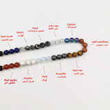 Handmade 99-Beads Tasbih with 12 Gemstones