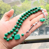Green Malachite Muslim Prayer Beads Misbaha Bracelet