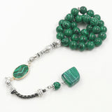 Green Malachite Muslim Prayer Beads Misbaha Bracelet