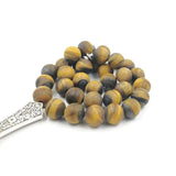 Natural Matte Tiger Eye Stone Islamic Prayer Beads