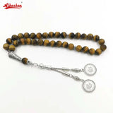 Natural Matte Tiger Eye Stone Islamic Prayer Beads