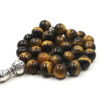 Tiger Eye Stone Tasbih with Metal Accessories Islamic Prayer Beads