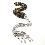 Tiger Eye Stone Tasbih with Metal Accessories Islamic Prayer Beads