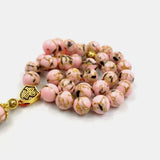 Pink Stone Tasbih Muslim Rosary Bead Shell Islamic Eid Gift