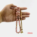 Pink Stone Tasbih Muslim Rosary Bead Shell Islamic Eid Gift