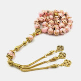 Pink Stone Tasbih Muslim Rosary Bead Shell Islamic Eid Gift