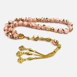 Pink Stone Tasbih Muslim Rosary Bead Shell Islamic Eid Gift