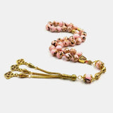 Pink Stone Tasbih Muslim Rosary Bead Shell Islamic Eid Gift