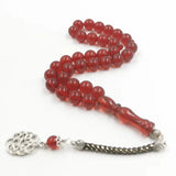 Red resin Muslim bracelet 33 Rosary Bracelets metal Tarbons