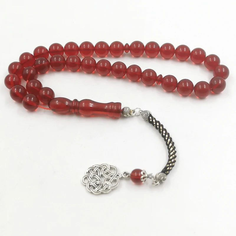 Red resin Muslim bracelet 33 Rosary Bracelets metal Tarbons
