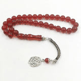 Red resin Muslim bracelet 33 Rosary Bracelets metal Tarbons