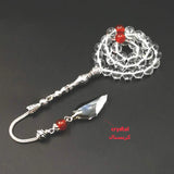 Crystal Tasbih Prayer Beads with Red Agates Tassel 33 66 99 Stone Rosary