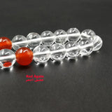 Crystal Tasbih Prayer Beads with Red Agates Tassel 33 66 99 Stone Rosary