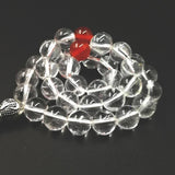 Crystal Tasbih Prayer Beads with Red Agates Tassel 33 66 99 Stone Rosary
