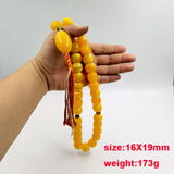 Yellow Resin Tasbih Prayer Beads Islamic Bracelet Eid Ramadan